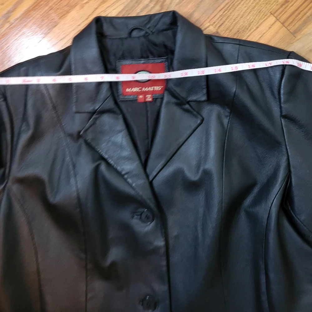 Marc Mattis Black Leather Jacket Size XL Coat - Picture 9 of 15